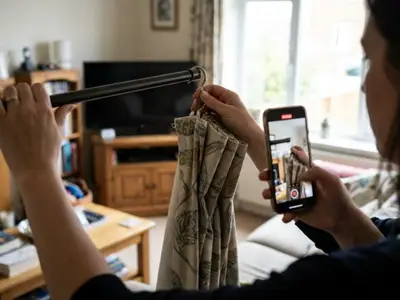 Hang curtains on a rod (rings/hooks)